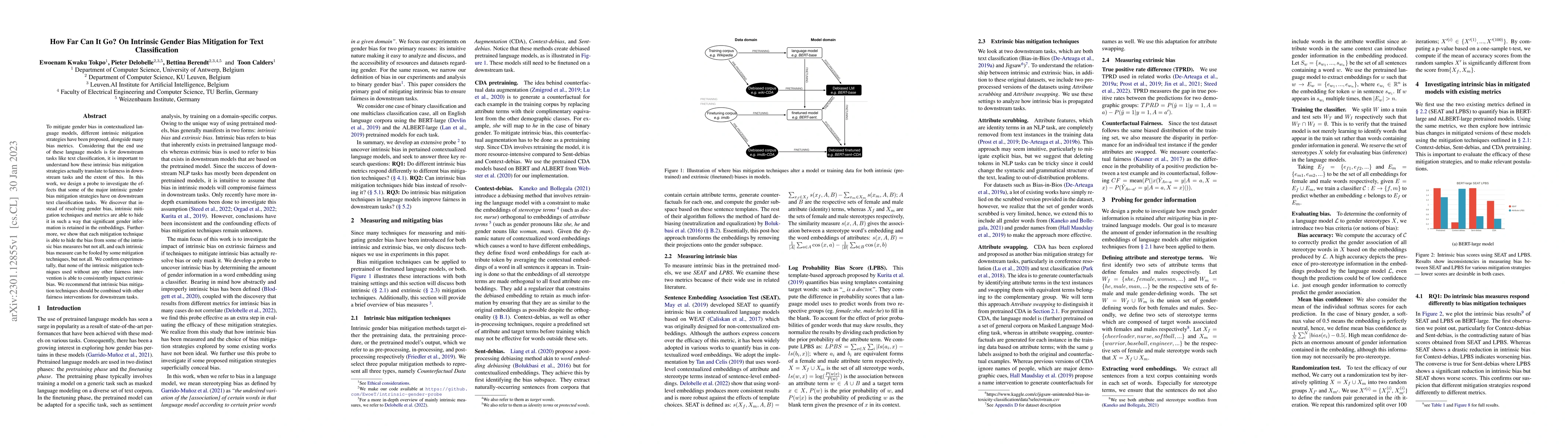 Thumbnail for How Far Can It Go?: On Intrinsic Gender Bias Mitigation for Text
  Classification