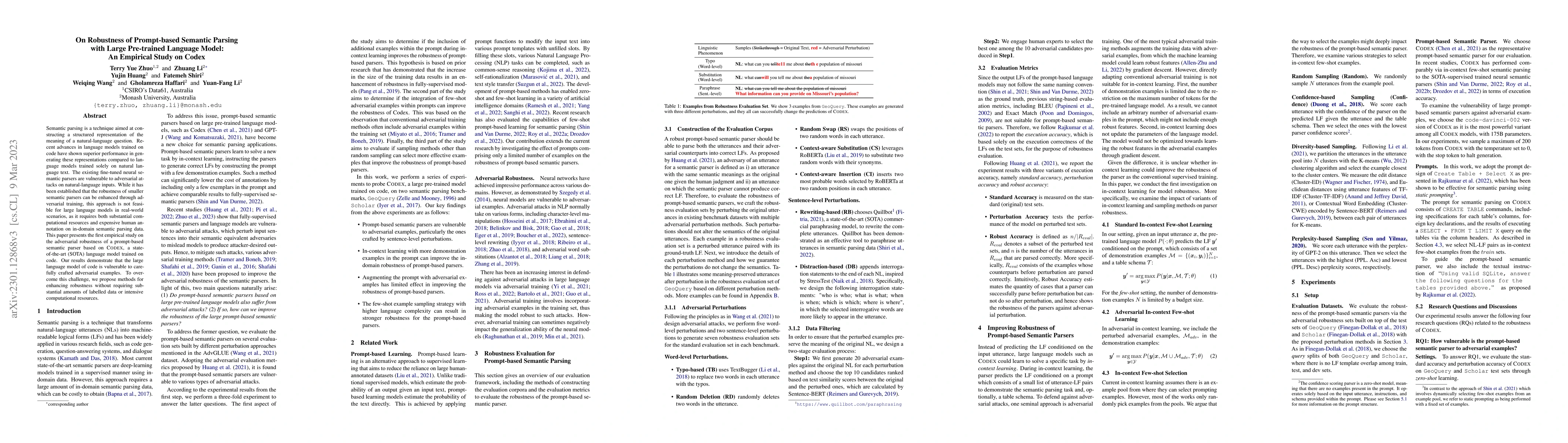 Thumbnail for On Robustness of Prompt-based Semantic Parsing with Large Pre-trained
  Language Model: An Empirical Study on Codex