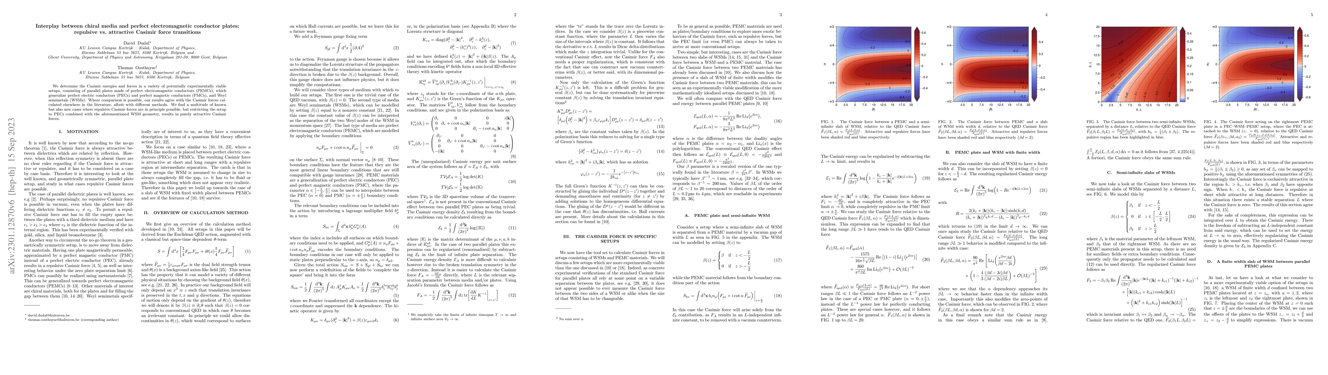 Thumbnail for Interplay between chiral media and perfect electromagnetic conductor
  plates: repulsive vs. attractive Casimir force transitions