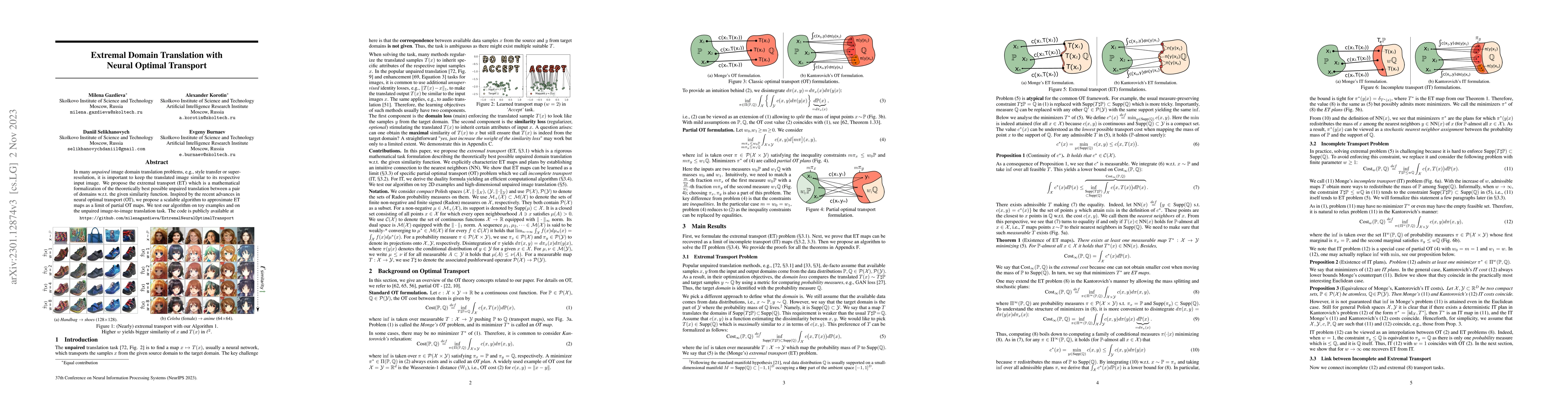 Thumbnail for Extremal Domain Translation with Neural Optimal Transport