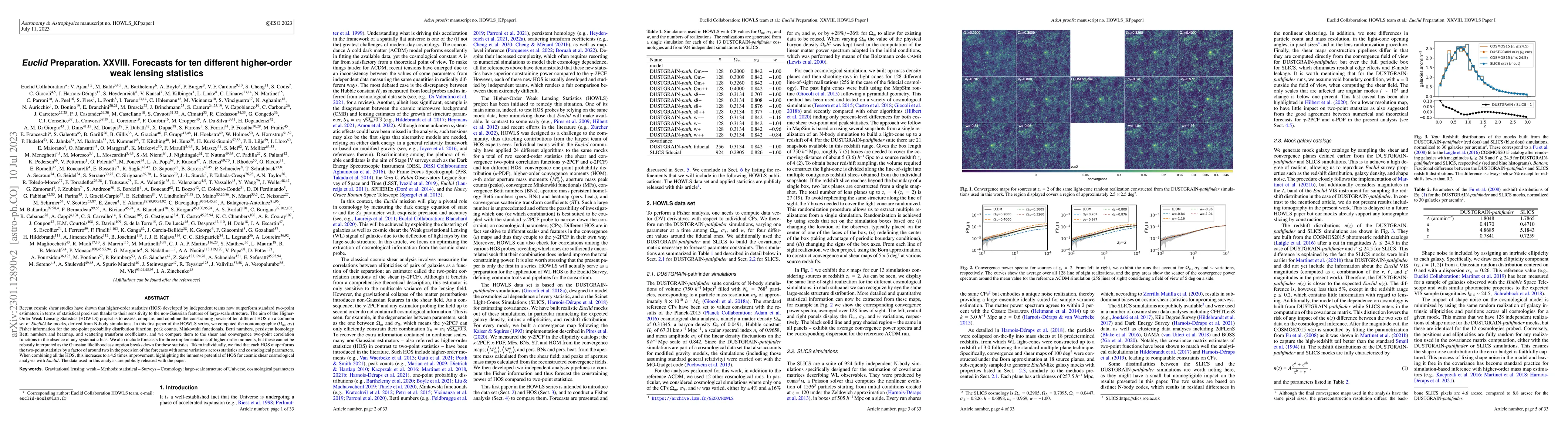 Thumbnail for Euclid Preparation. XXVIII. Forecasts for ten different higher-order
  weak lensing statistics