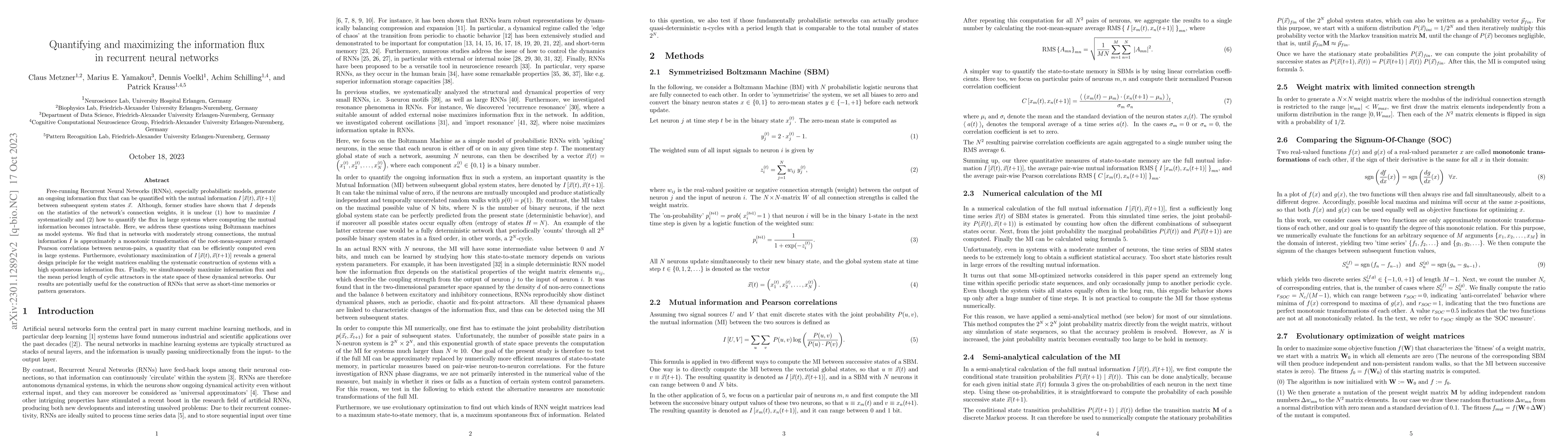 Thumbnail for Quantifying and maximizing the information flux in recurrent neural
  networks