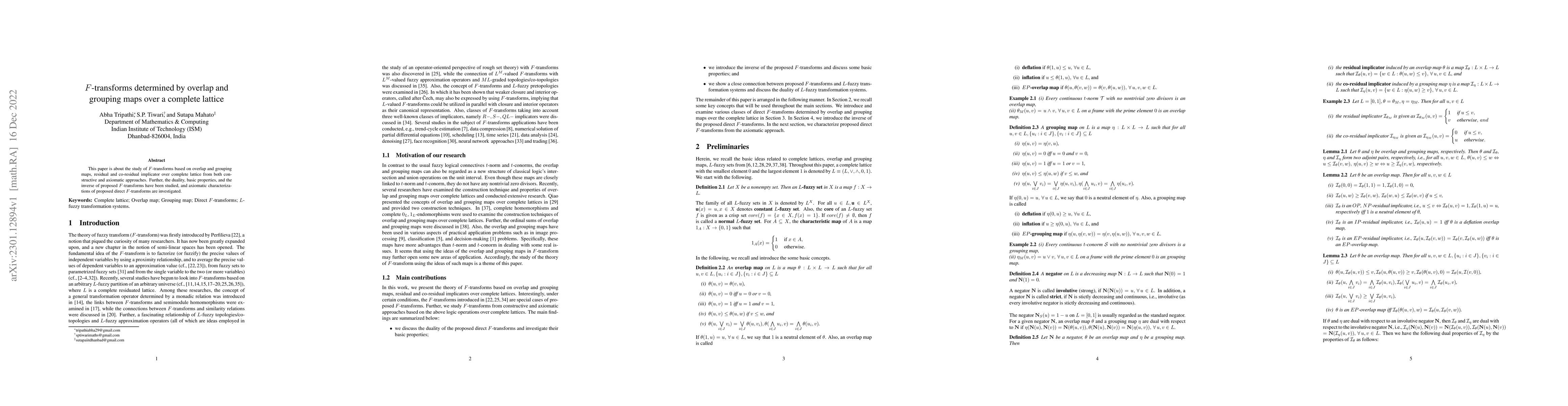 Thumbnail for F-transforms determined by overlap and grouping maps over a complete
  lattice