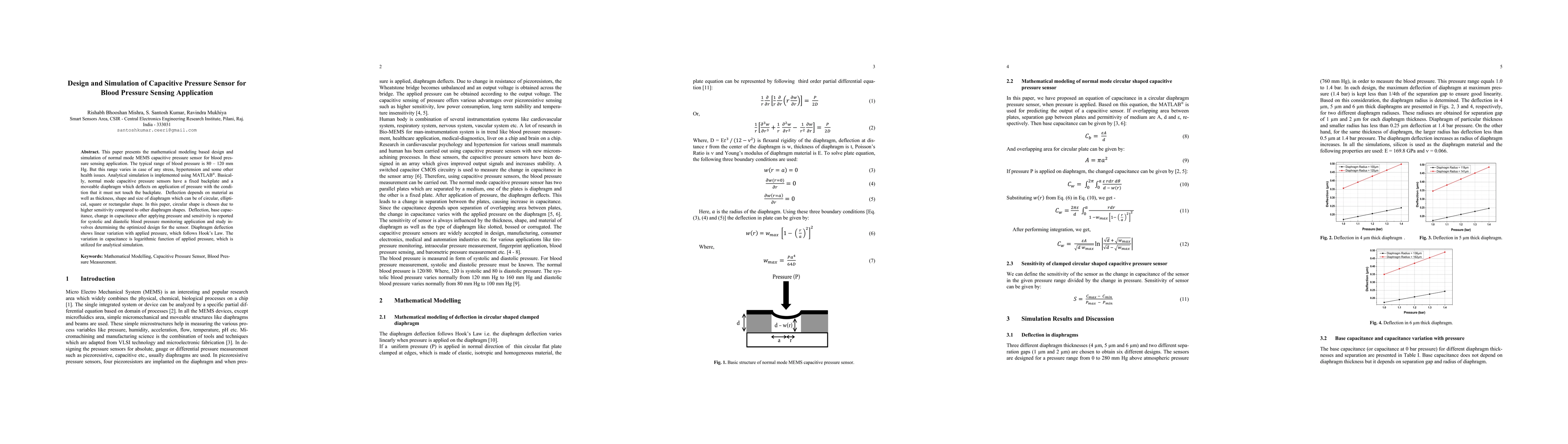Thumbnail for Design and Simulation of Capacitive Pressure Sensor for Blood Pressure
  Sensing Application