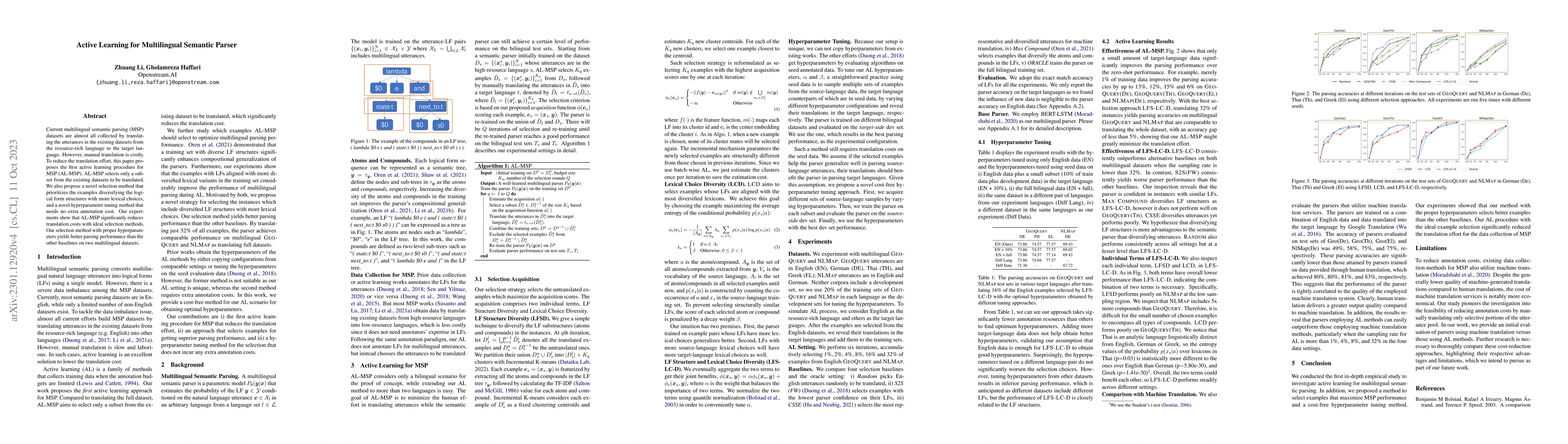 Thumbnail for Active Learning for Multilingual Semantic Parser
