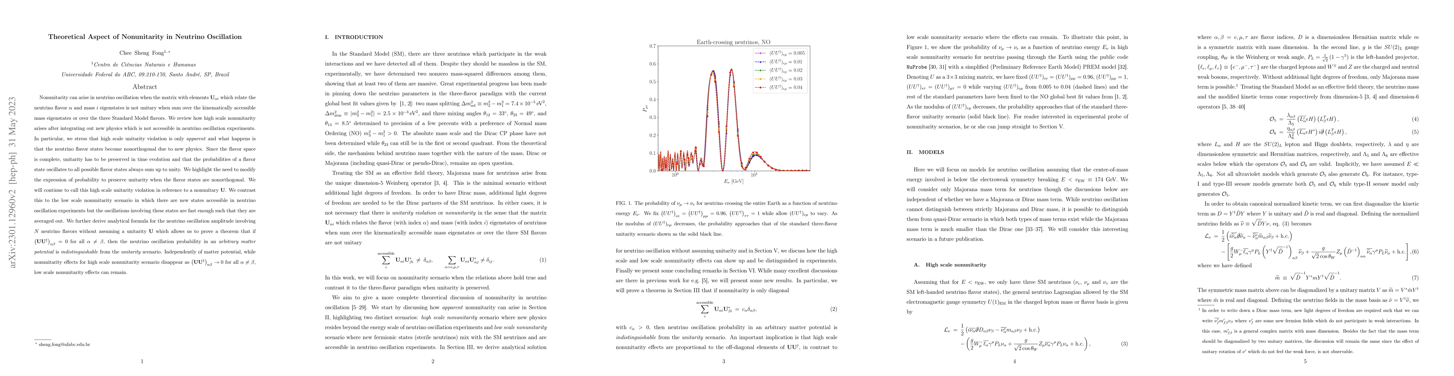 Thumbnail for Theoretical Aspect of Nonunitarity in Neutrino Oscillation