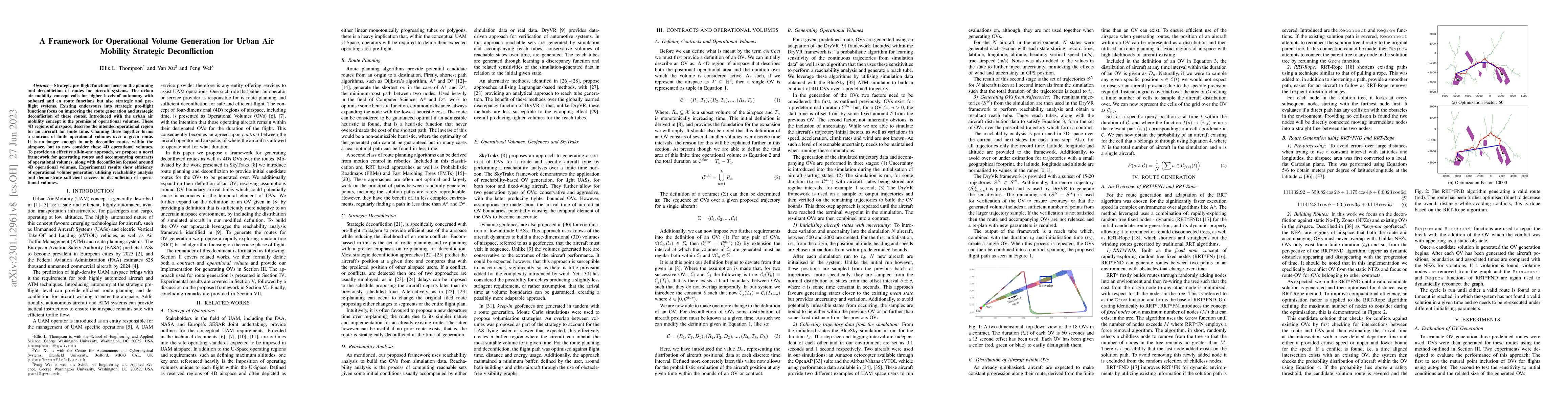 Thumbnail for A Framework for Operational Volume Generation for Urban Air Mobility
  Strategic Deconfliction