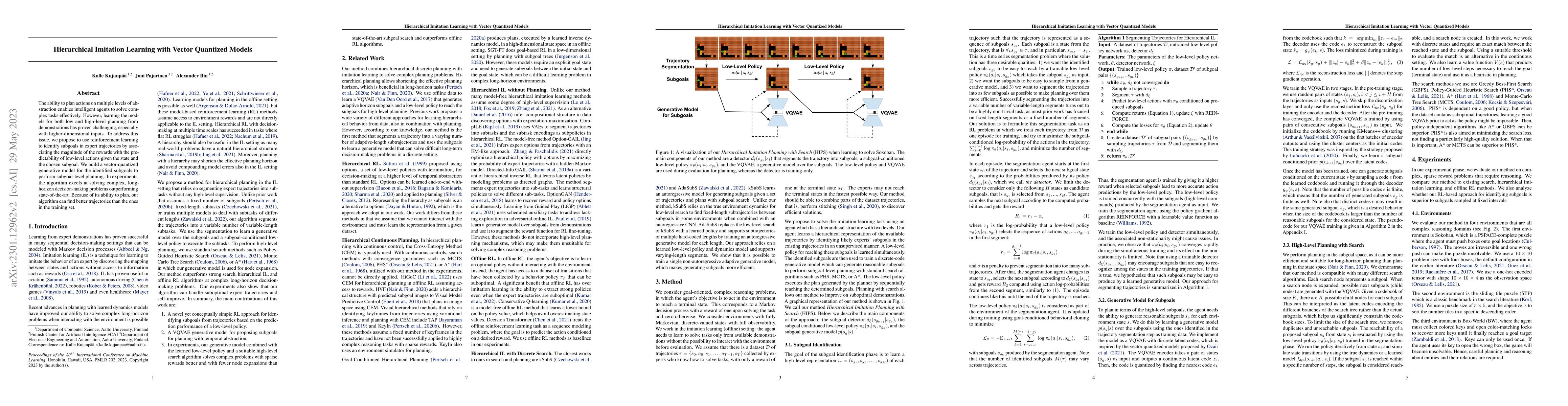 Thumbnail for Hierarchical Imitation Learning with Vector Quantized Models