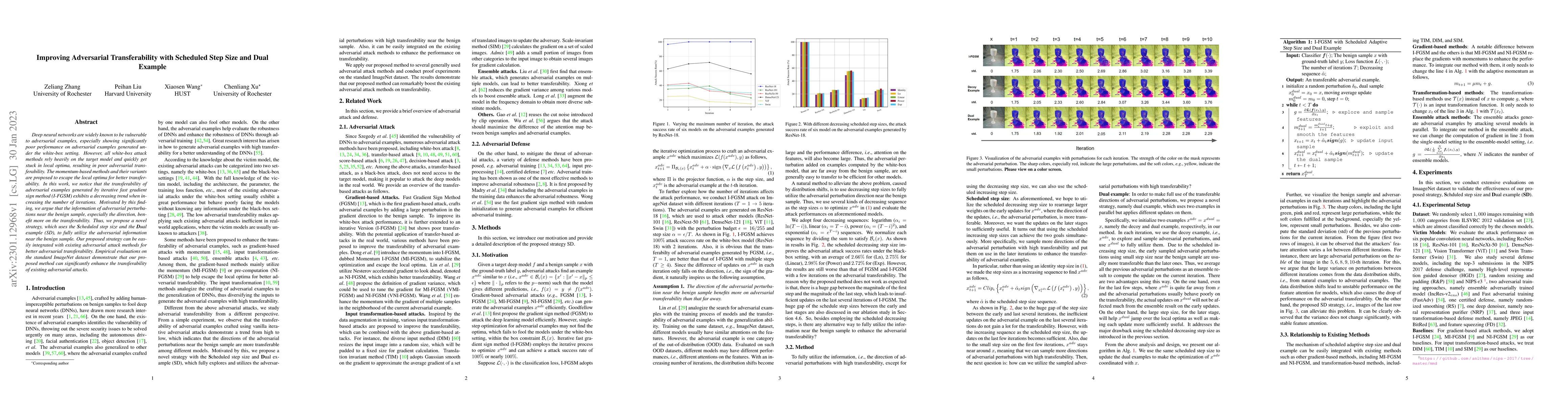 Thumbnail for Improving Adversarial Transferability with Scheduled Step Size and Dual
  Example