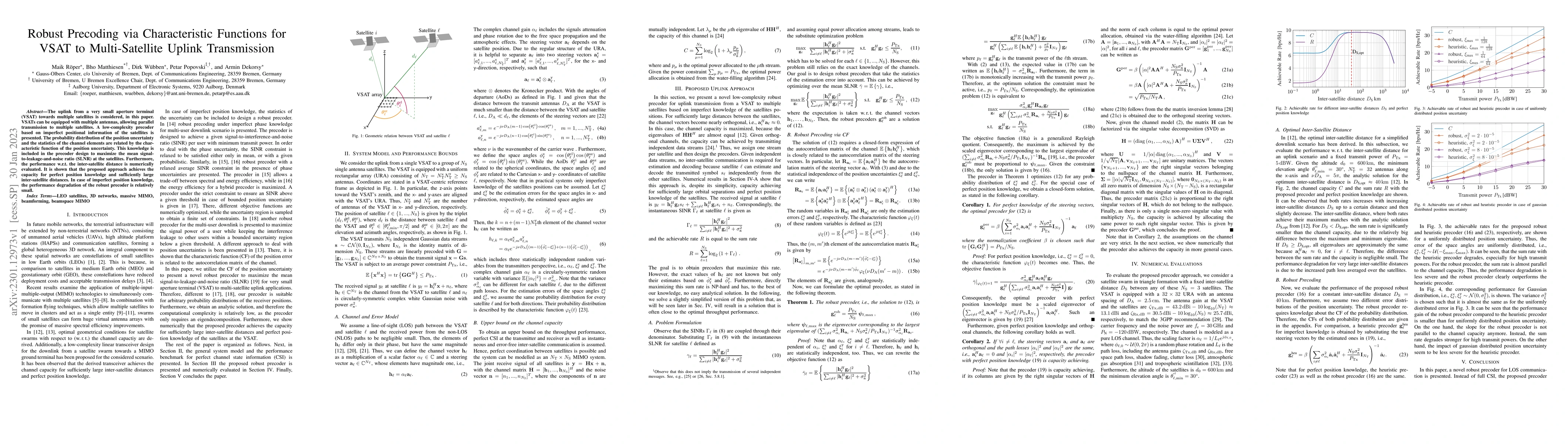 Thumbnail for Robust Precoding via Characteristic Functions for VSAT to
  Multi-Satellite Uplink Transmission