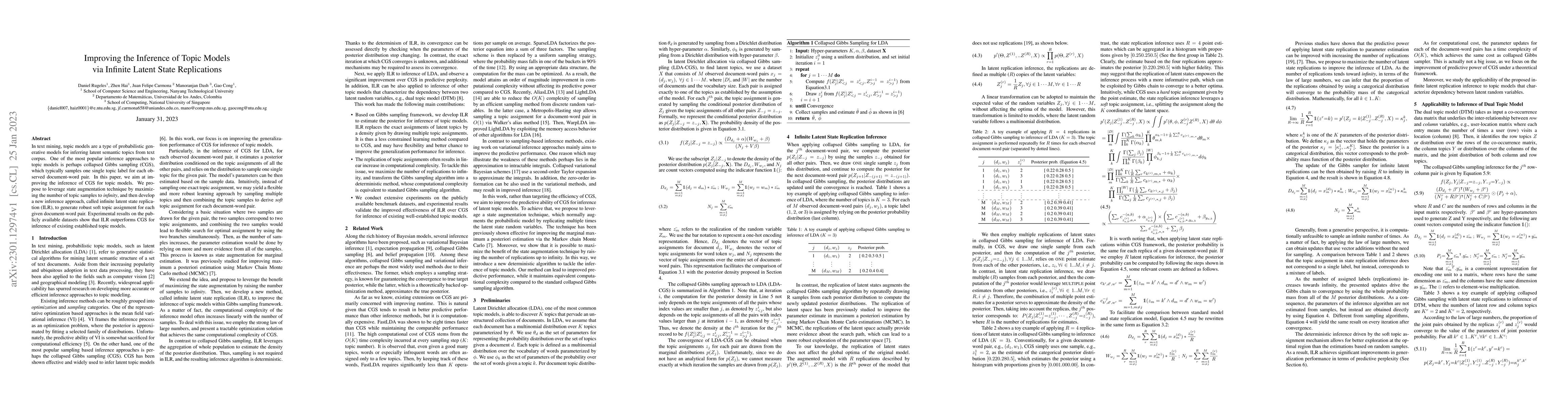 Thumbnail for Improving the Inference of Topic Models via Infinite Latent State
  Replications