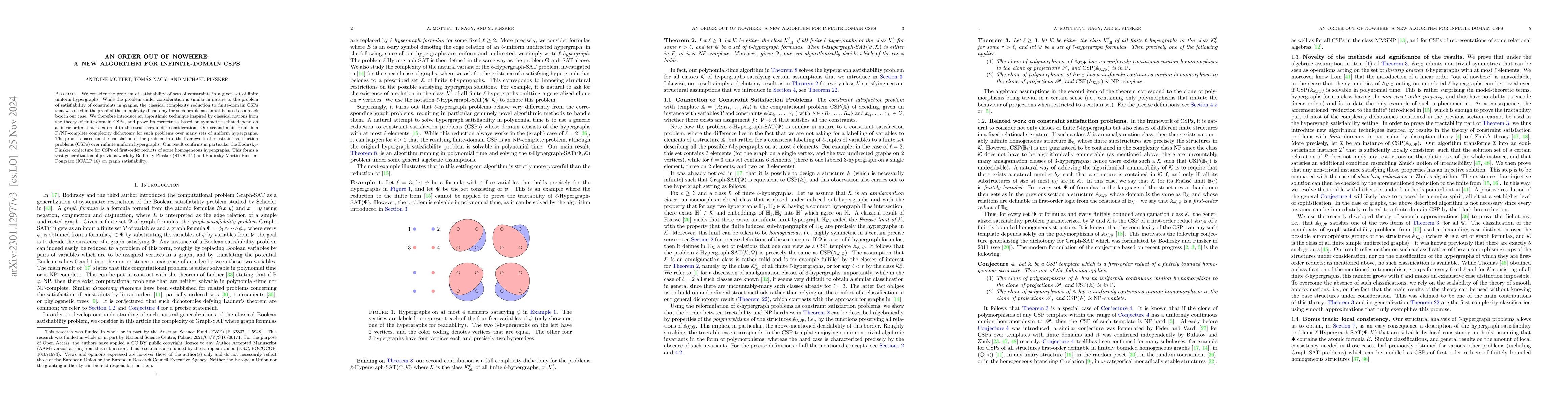 Thumbnail for An order out of nowhere: a new algorithm for infinite-domain CSPs