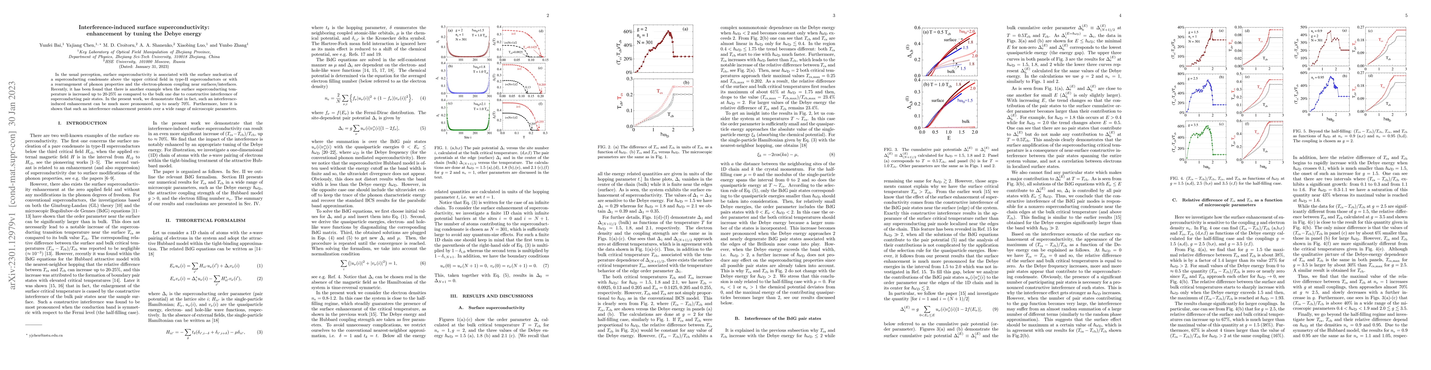 Thumbnail for Interference-induced surface superconductivity:Enhancement by tuning the
  Debye energy