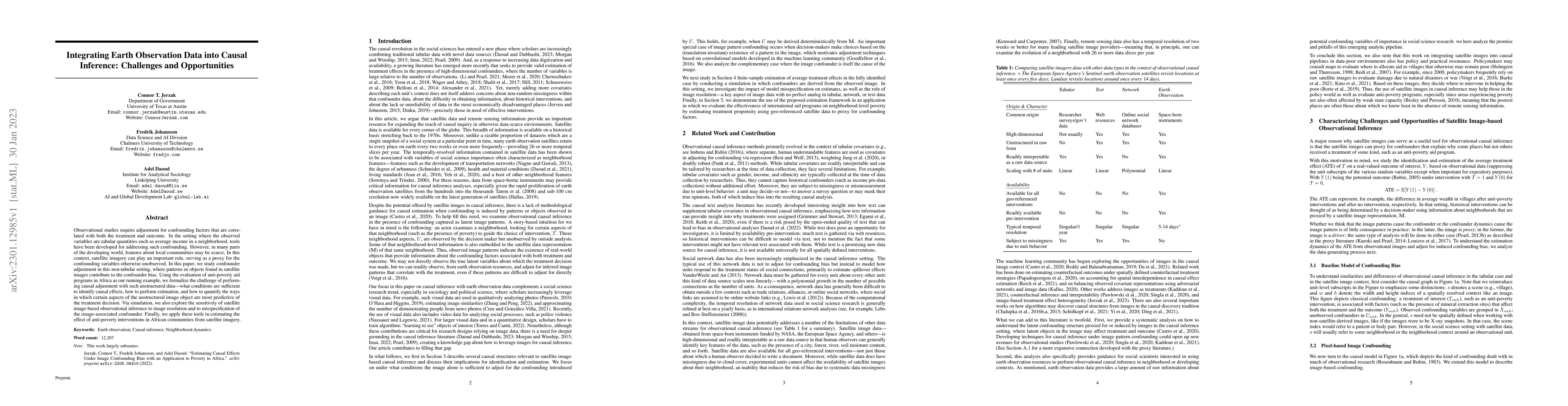Thumbnail for Integrating Earth Observation Data into Causal Inference: Challenges and
  Opportunities