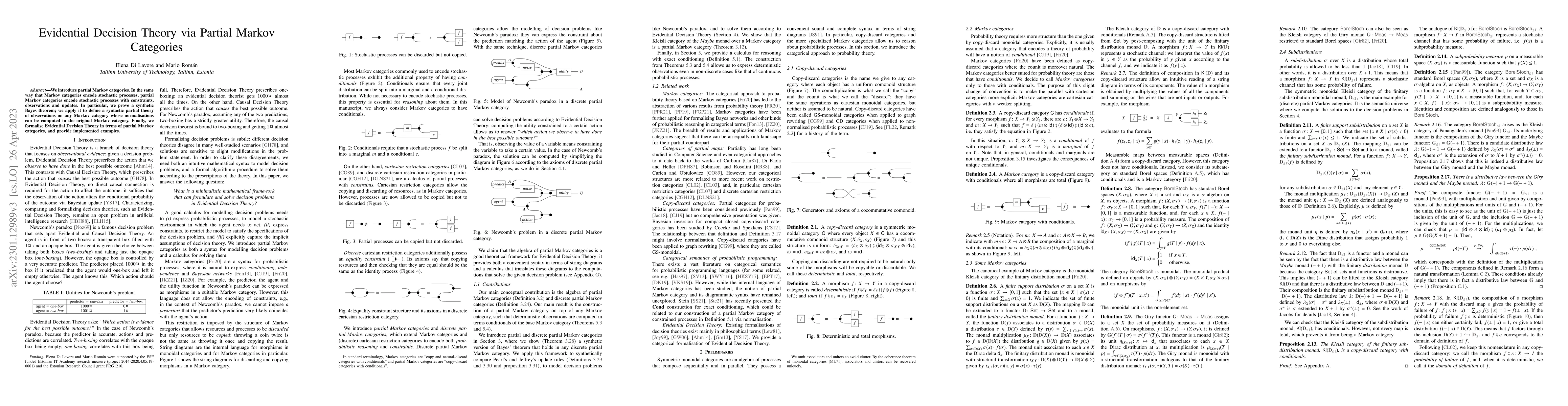 Thumbnail for Evidential Decision Theory via Partial Markov Categories