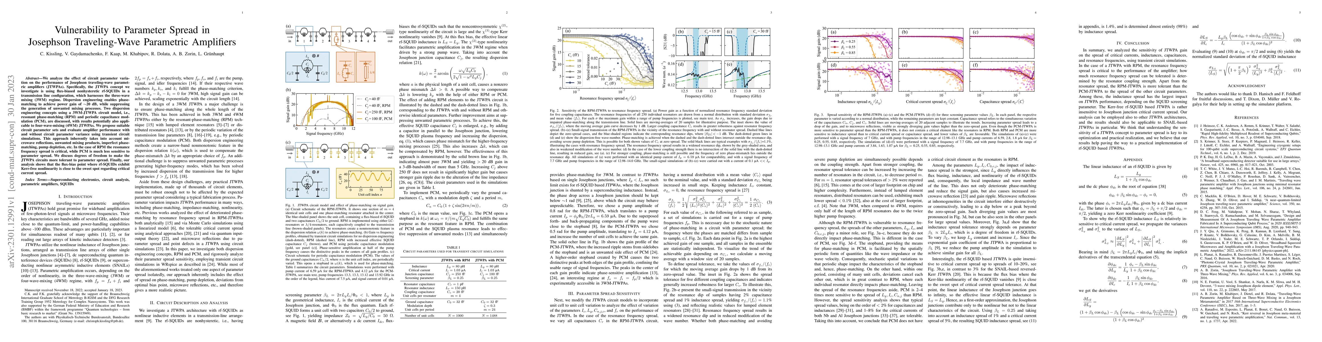 Thumbnail for Vulnerability to Parameter Spread in Josephson Traveling-Wave Parametric
  Amplifiers