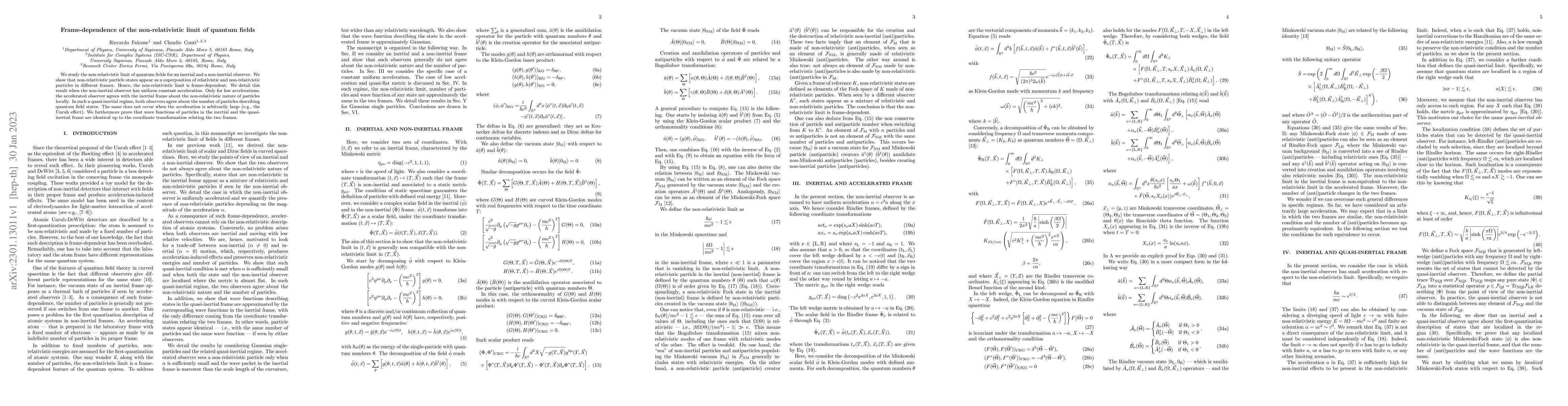 Thumbnail for Frame-dependence of the non-relativistic limit of quantum fields