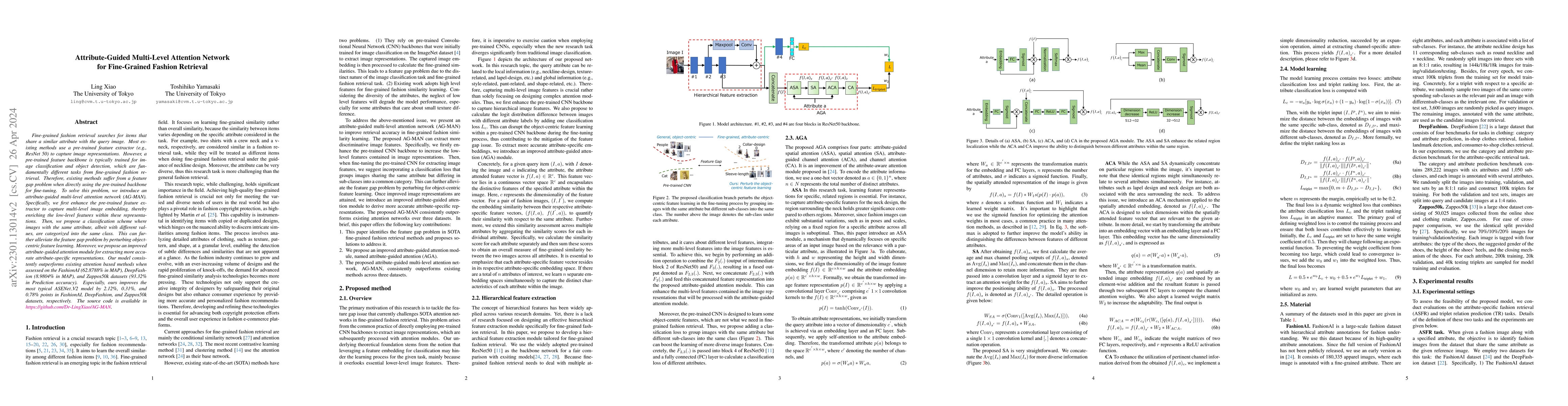 Thumbnail for Attribute-Guided Multi-Level Attention Network for Fine-Grained Fashion
  Retrieval