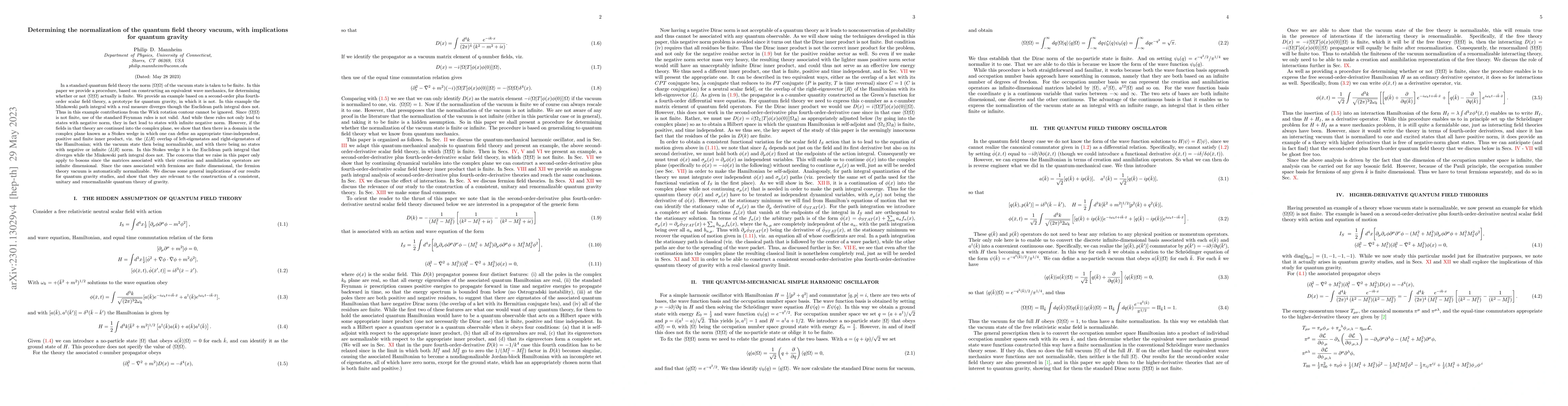 Thumbnail for Determining the normalization of the quantum field theory vacuum, with
  implications for quantum gravity