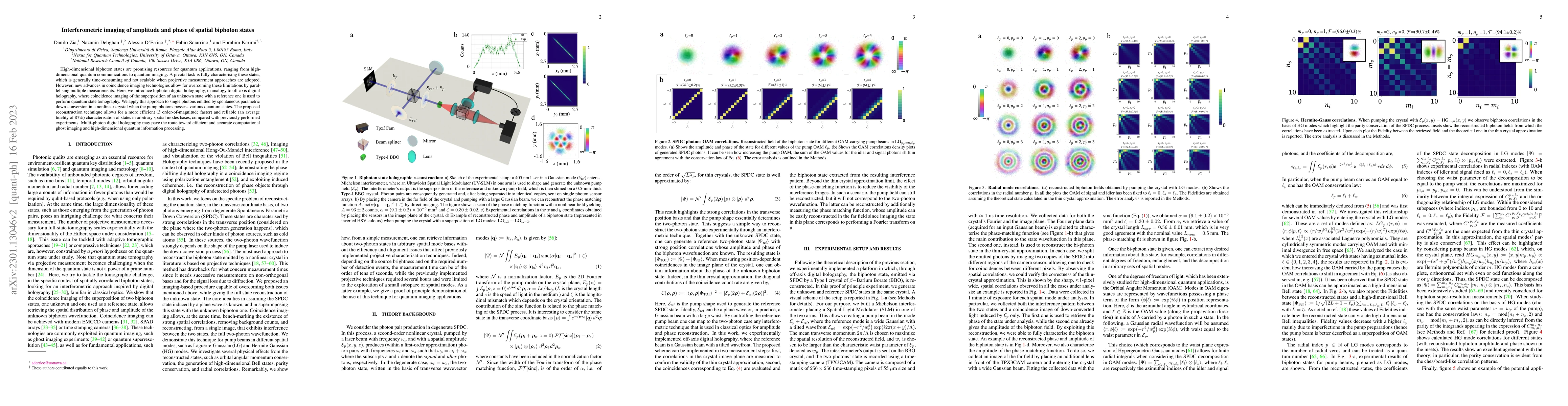 Thumbnail for Interferometric imaging of amplitude and phase of spatial biphoton
  states