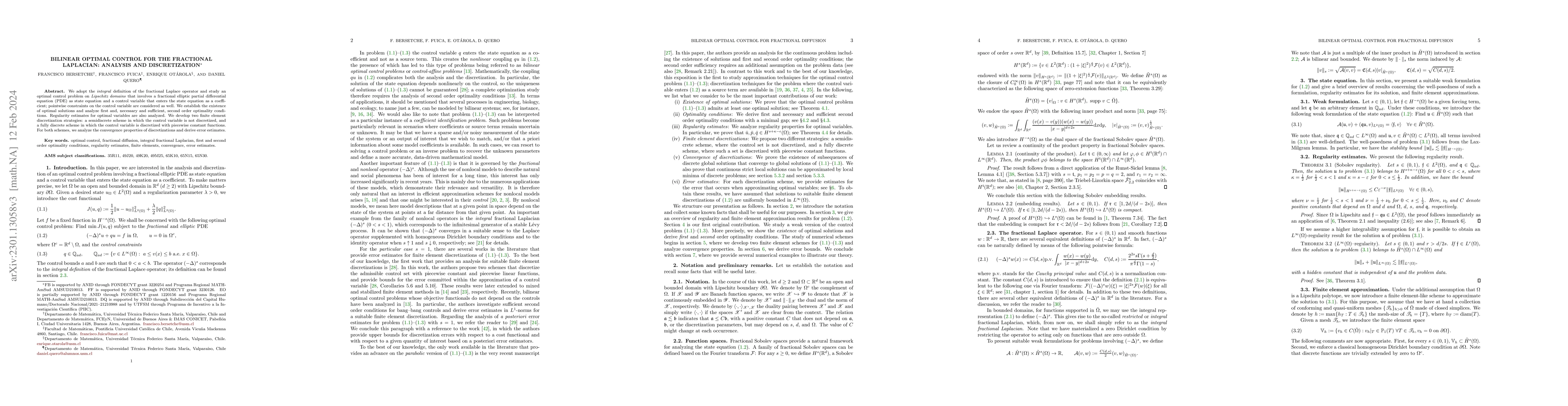 Thumbnail for Bilinear optimal control for the fractional Laplacian: analysis and
  discretization