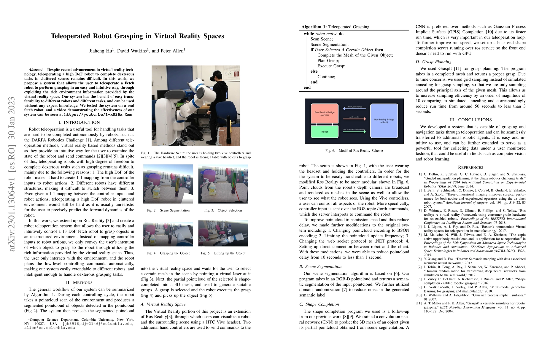 Thumbnail for Teleoperated Robot Grasping in Virtual Reality Spaces
