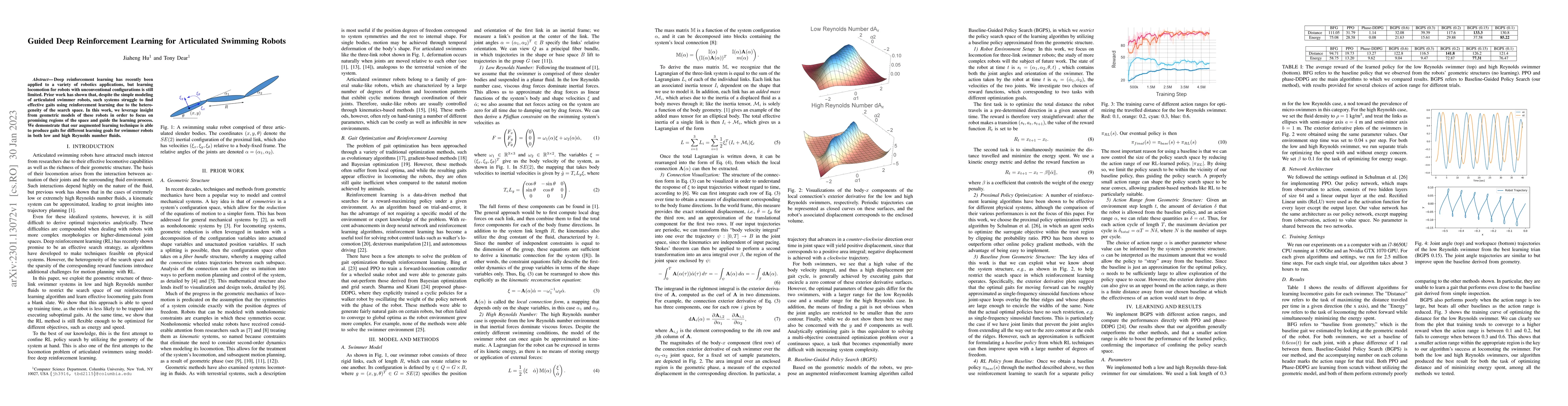 Thumbnail for Guided Deep Reinforcement Learning for Articulated Swimming Robots