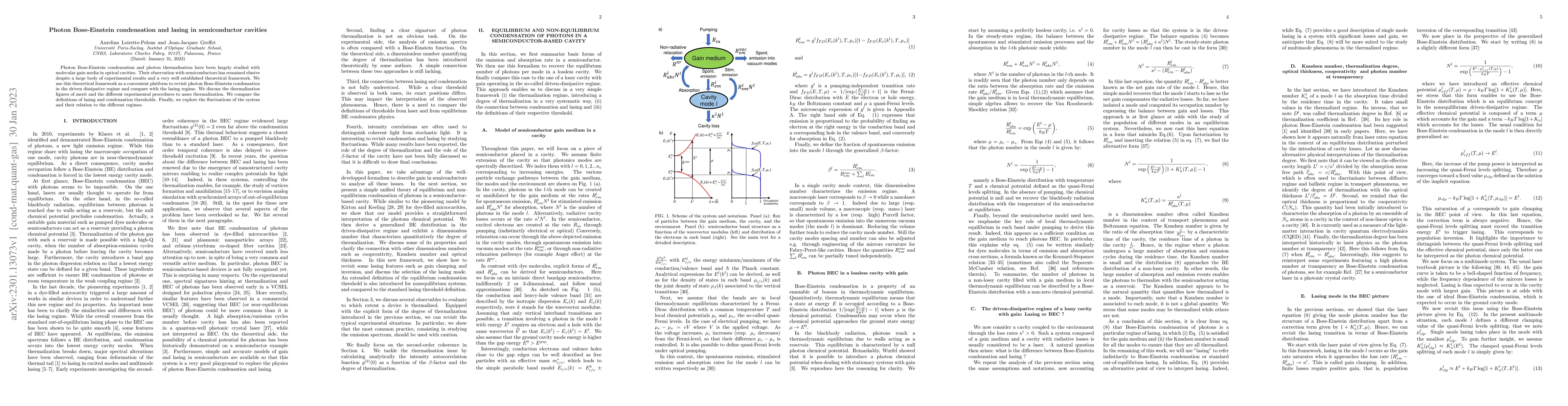 Thumbnail for Photon Bose-Einstein condensation and lasing in semiconductor cavities