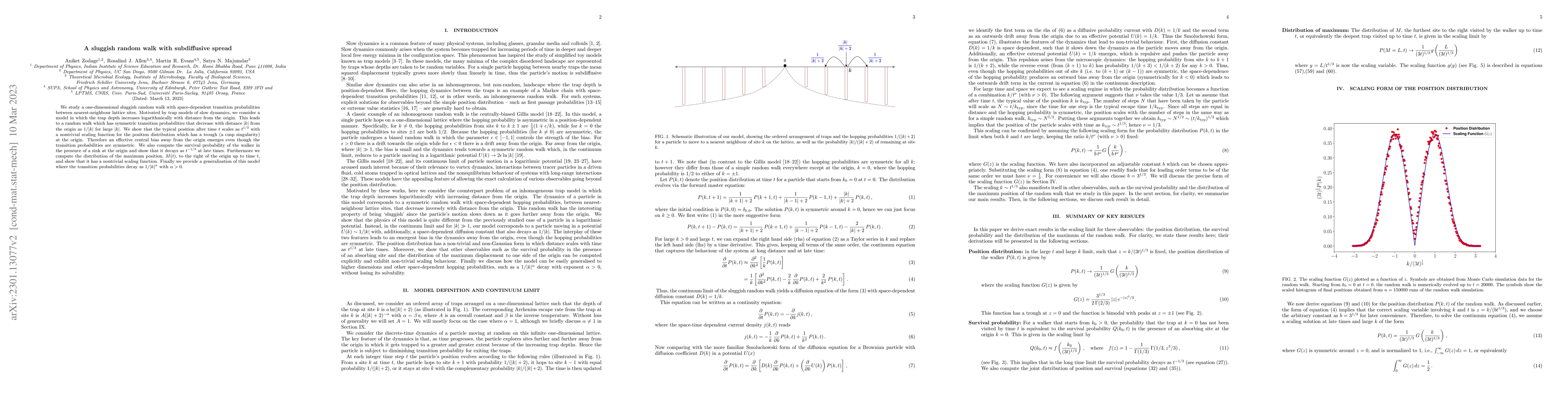 Thumbnail for A sluggish random walk with subdiffusive spread