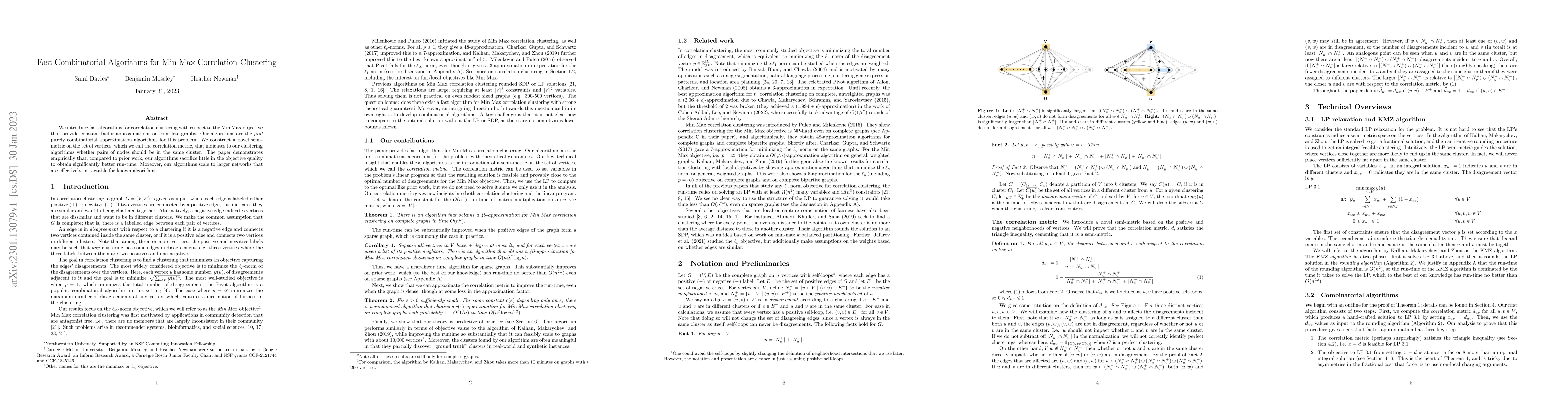 Thumbnail for Fast Combinatorial Algorithms for Min Max Correlation Clustering