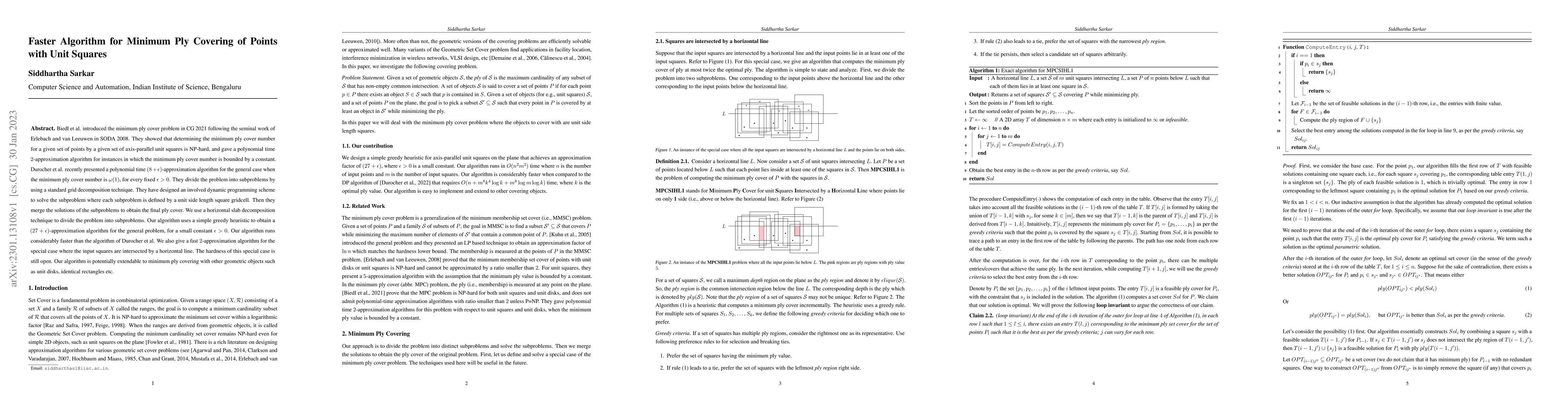 Thumbnail for Faster Algorithm for Minimum Ply Covering of Points with Unit Squares