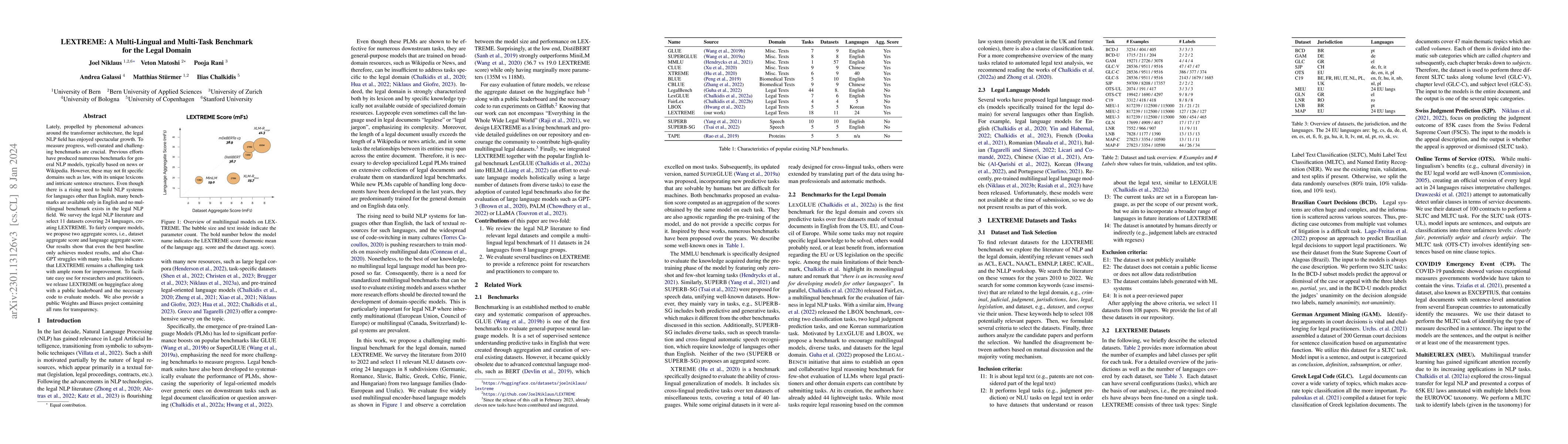 Thumbnail for LEXTREME: A Multi-Lingual and Multi-Task Benchmark for the Legal Domain