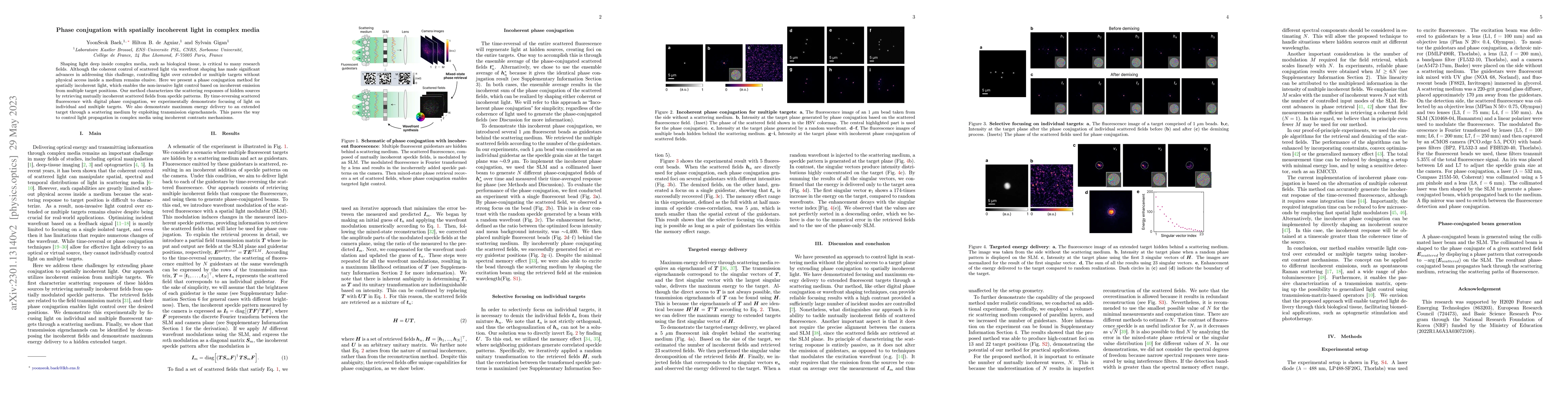 Thumbnail for Phase conjugation with spatially incoherent light in complex media
