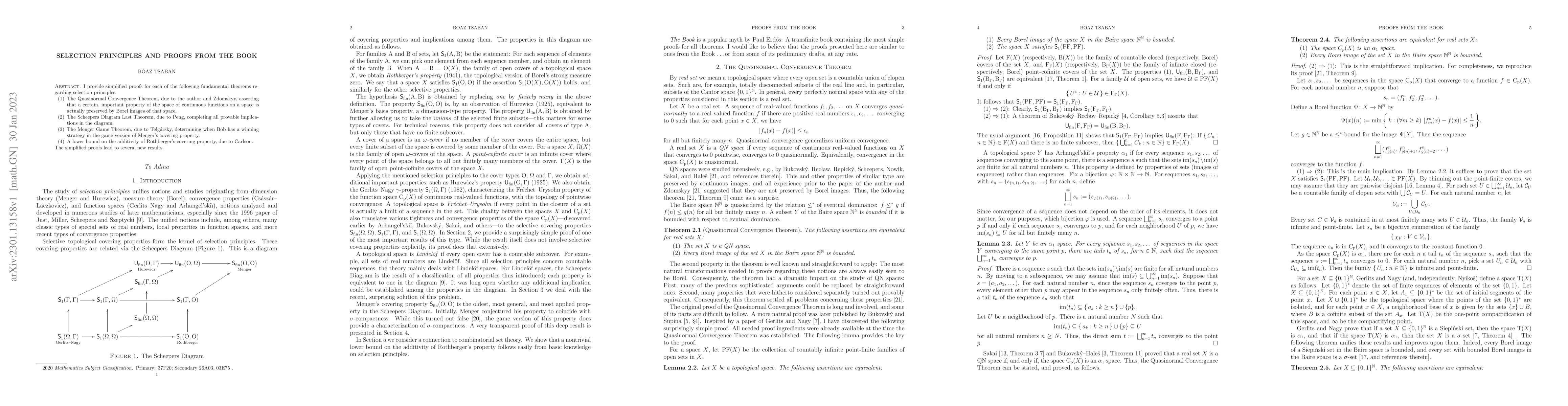 Thumbnail for Selection principles and proofs from the Book