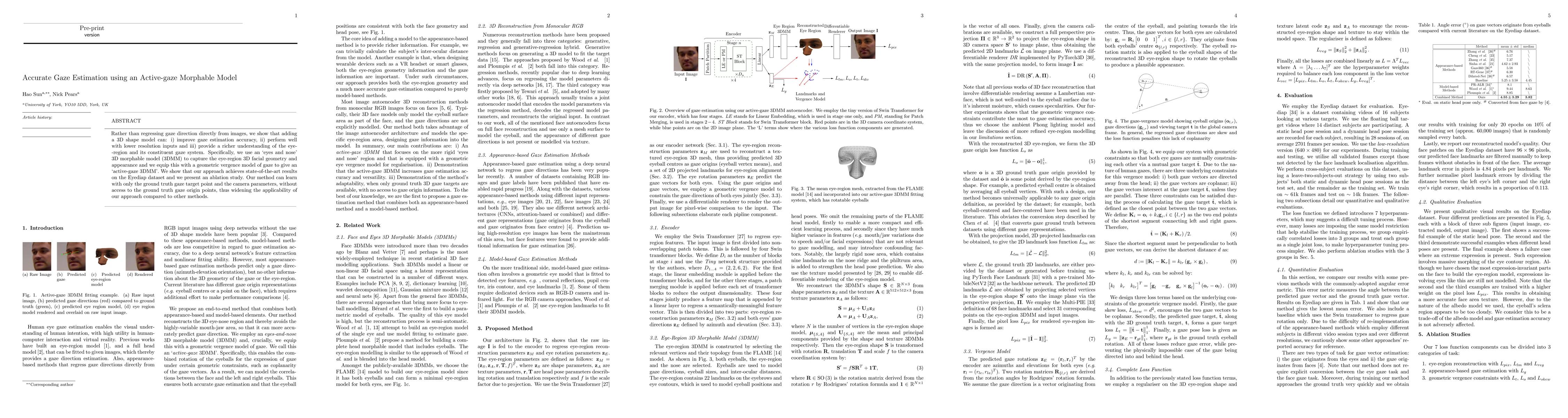 Thumbnail for Accurate Gaze Estimation using an Active-gaze Morphable Model