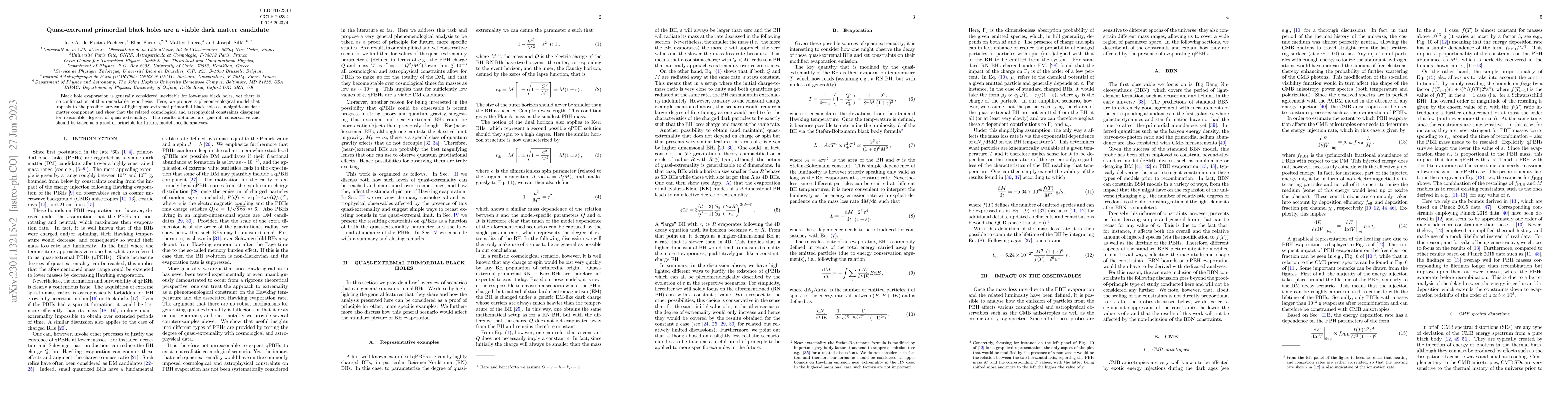 Thumbnail for Quasi-extremal primordial black holes are a viable dark matter candidate