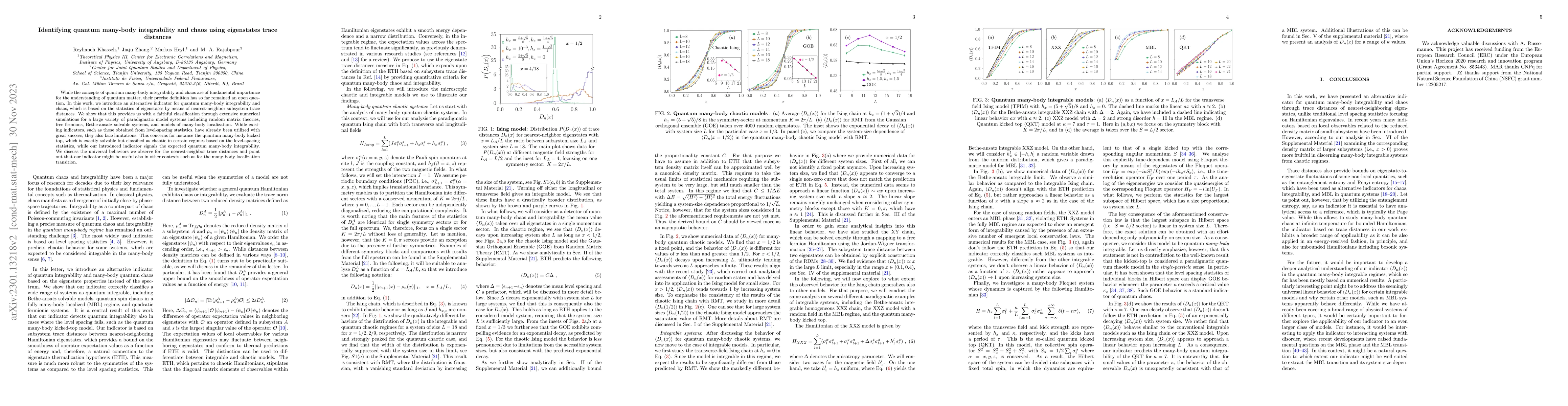 Thumbnail for Identifying quantum many-body integrability and chaos using eigenstates
  trace distances