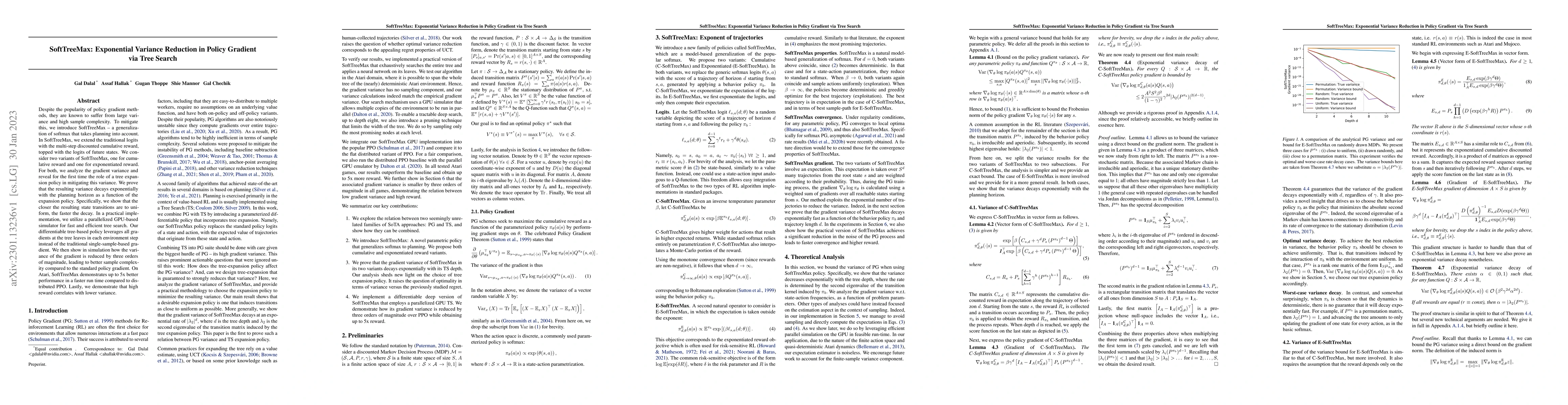 Thumbnail for SoftTreeMax: Exponential Variance Reduction in Policy Gradient via Tree
  Search