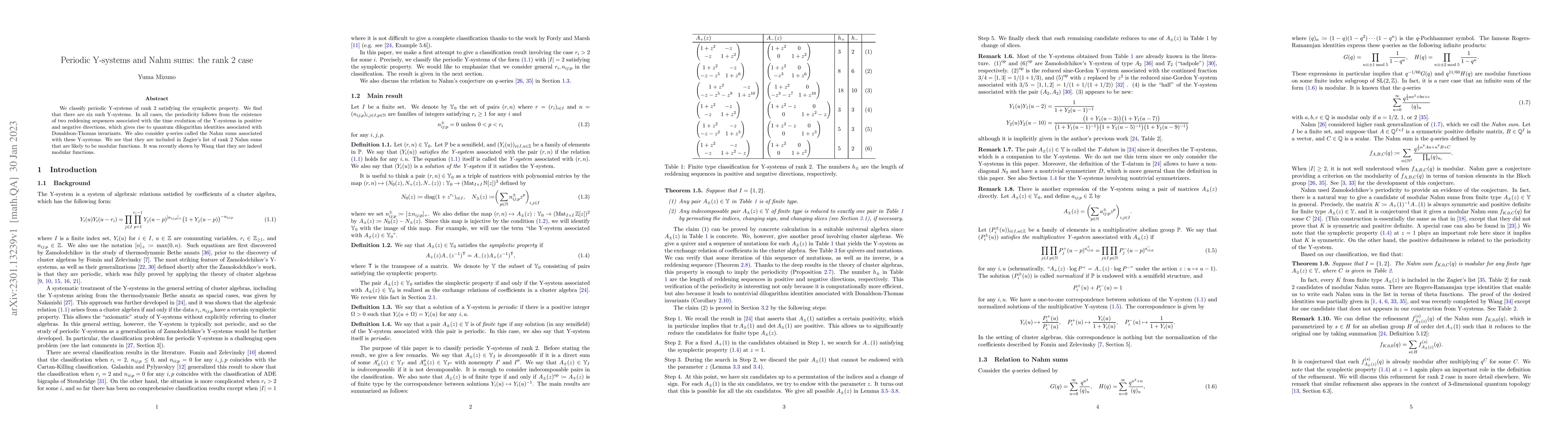 Thumbnail for Periodic Y-systems and Nahm sums: the rank 2 case