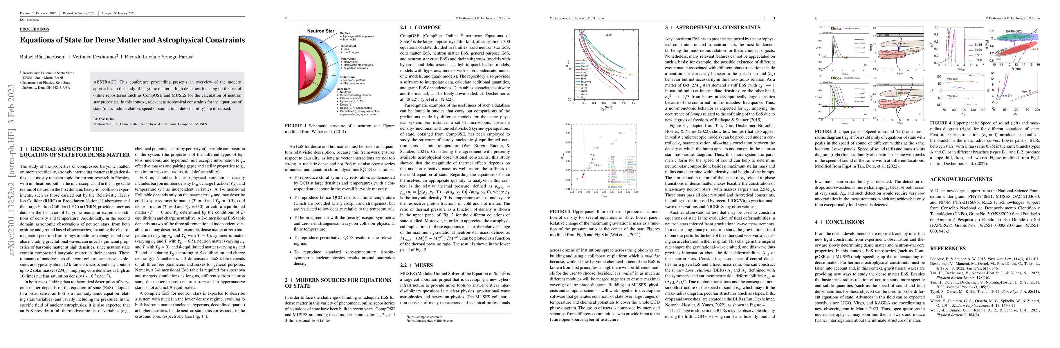 Thumbnail for Equations of State for Dense Matter and Astrophysical Constraints