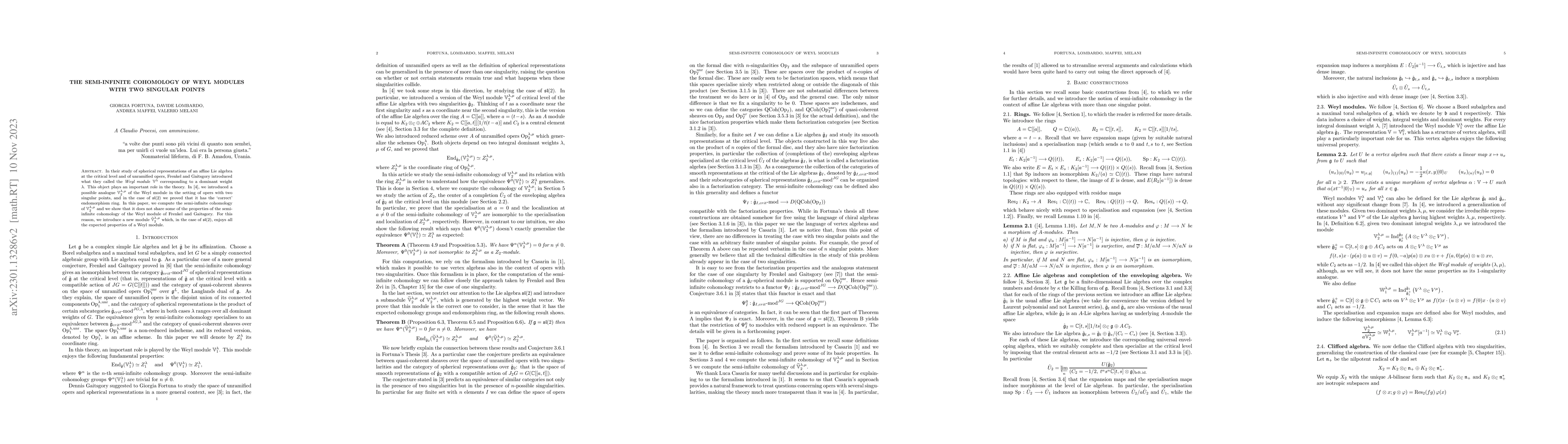 Thumbnail for The semi-infinite cohomology of Weyl modules with two singular points