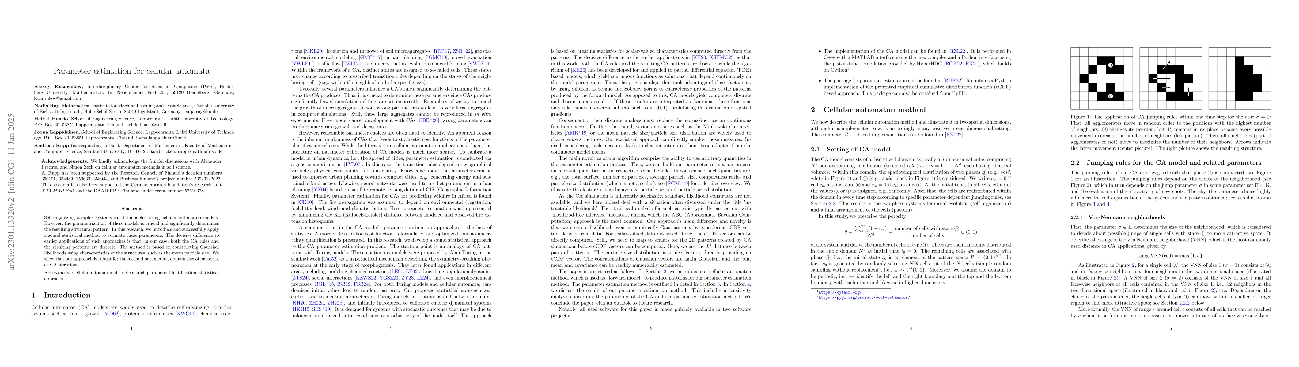 Thumbnail for Parameter estimation for cellular automata