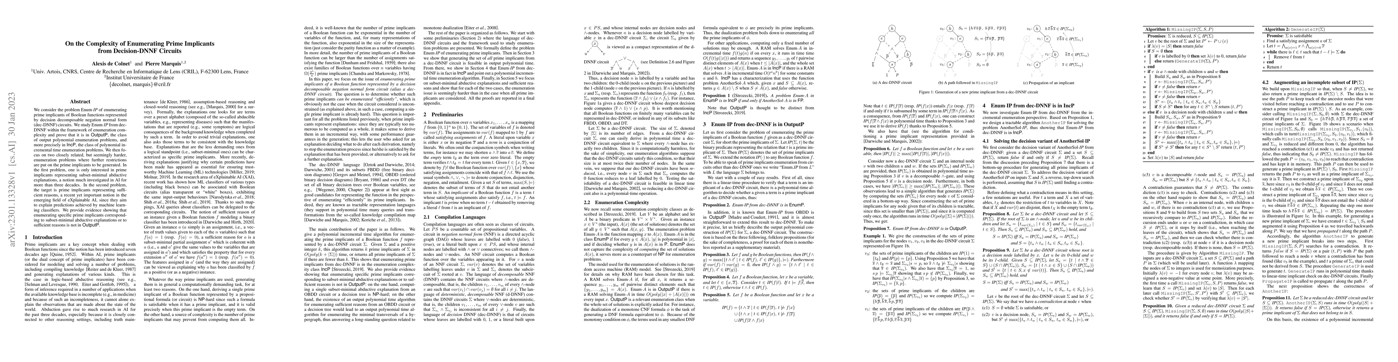 Thumbnail for On the Complexity of Enumerating Prime Implicants from Decision-DNNF
  Circuits