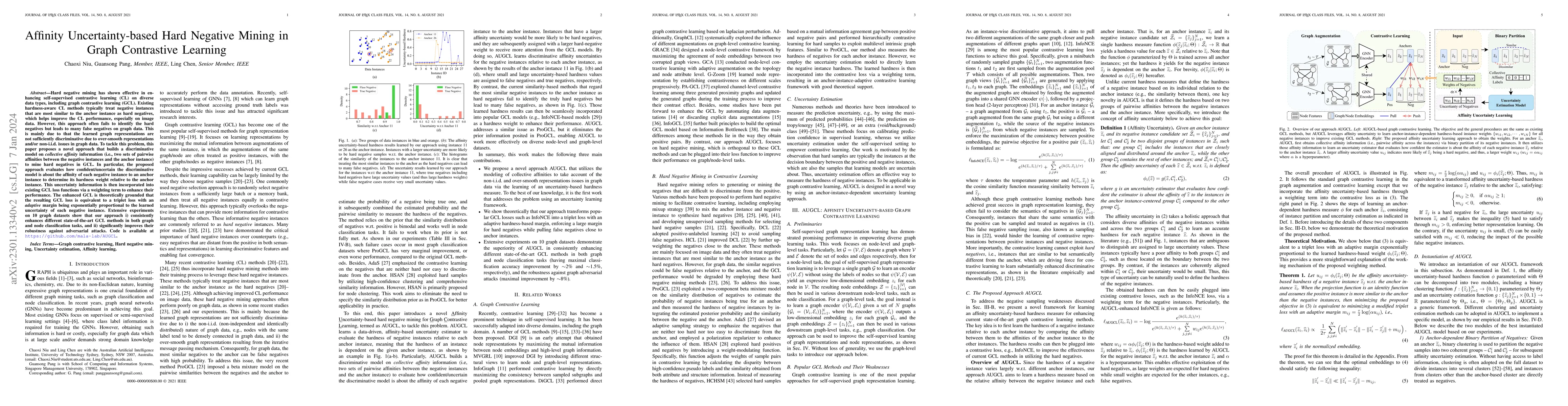 Thumbnail for Affinity Uncertainty-based Hard Negative Mining in Graph Contrastive
  Learning