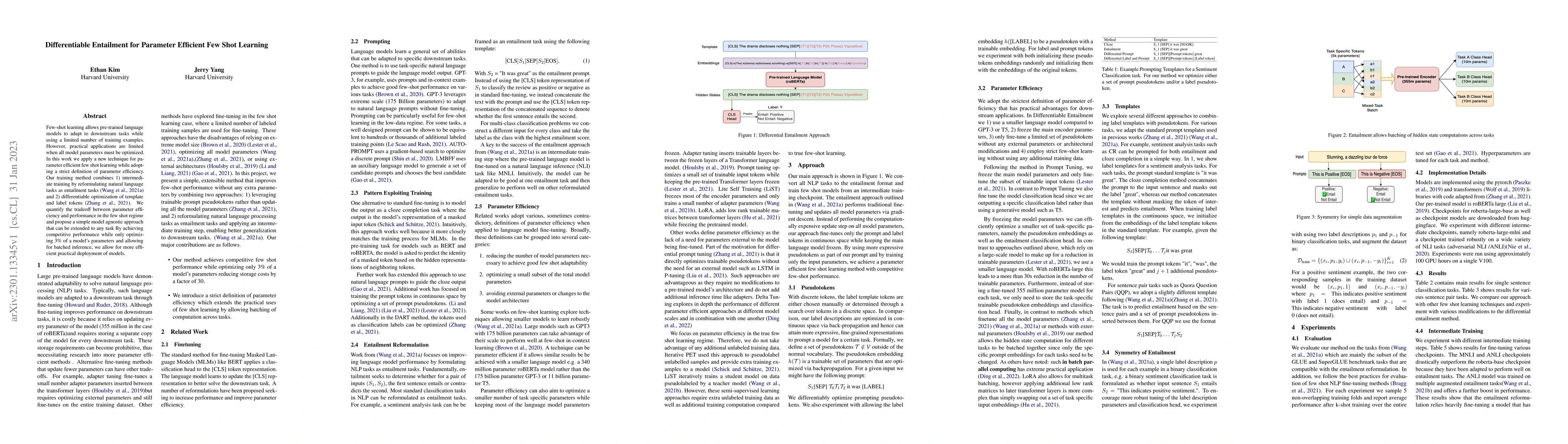 Thumbnail for Differentiable Entailment for Parameter Efficient Few Shot Learning