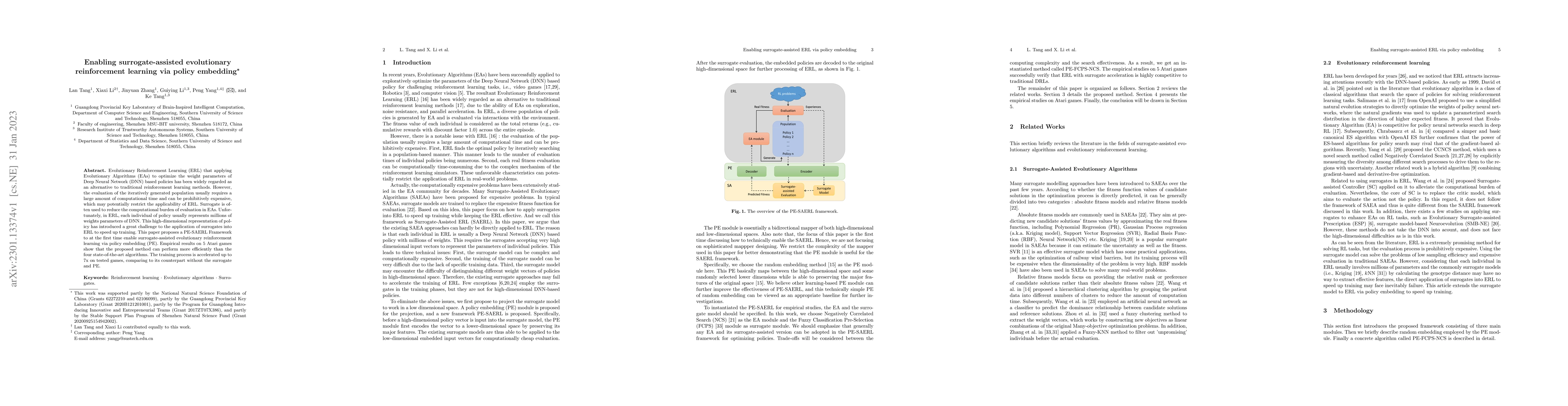 Thumbnail for Enabling surrogate-assisted evolutionary reinforcement learning via
  policy embedding