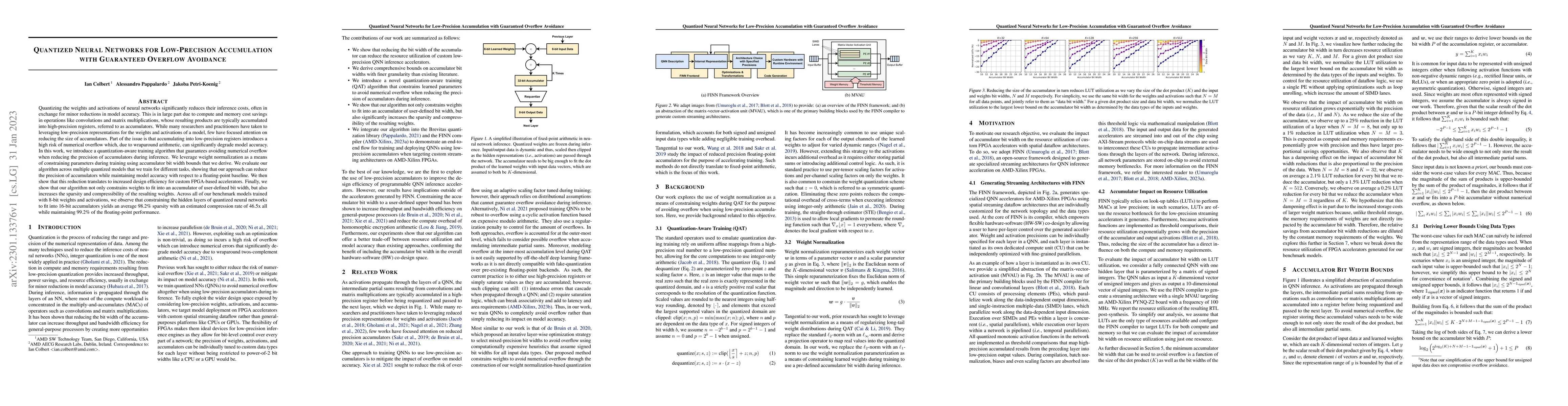 Thumbnail for Quantized Neural Networks for Low-Precision Accumulation with Guaranteed
  Overflow Avoidance