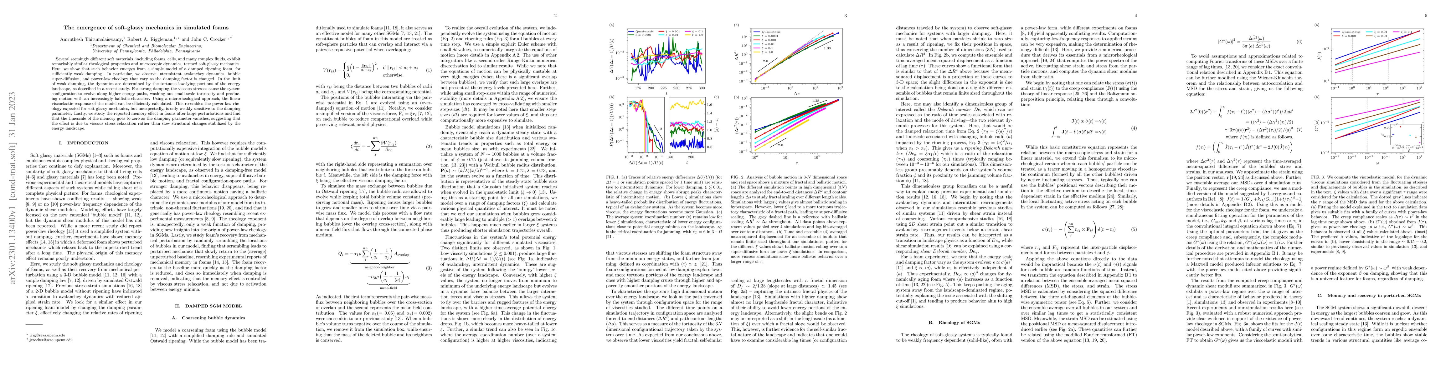 Thumbnail for The emergence of soft-glassy mechanics in simulated foams