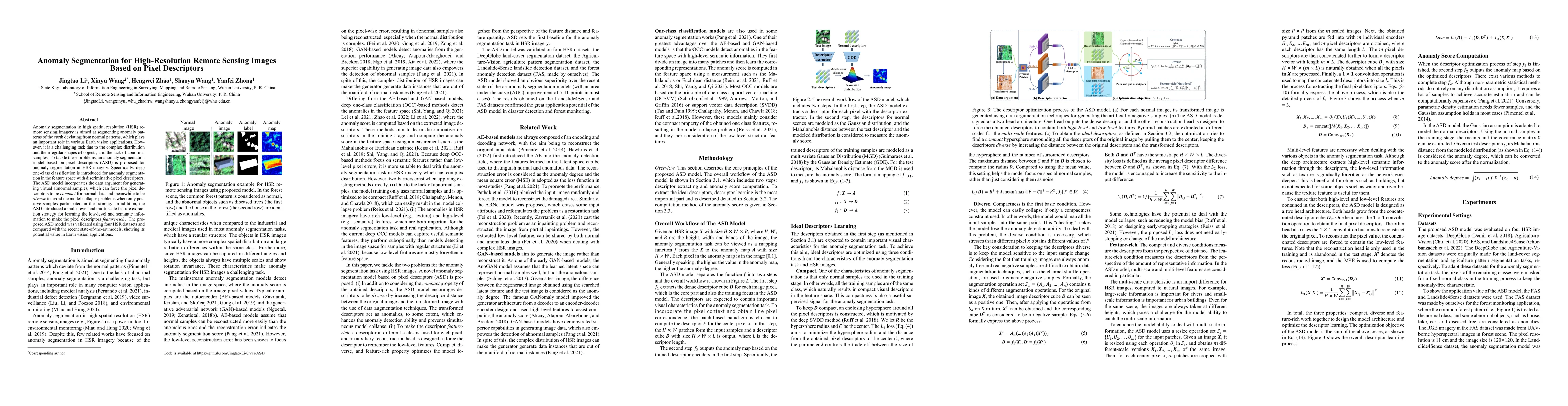 Thumbnail for Anomaly Segmentation for High-Resolution Remote Sensing Images Based on
  Pixel Descriptors
