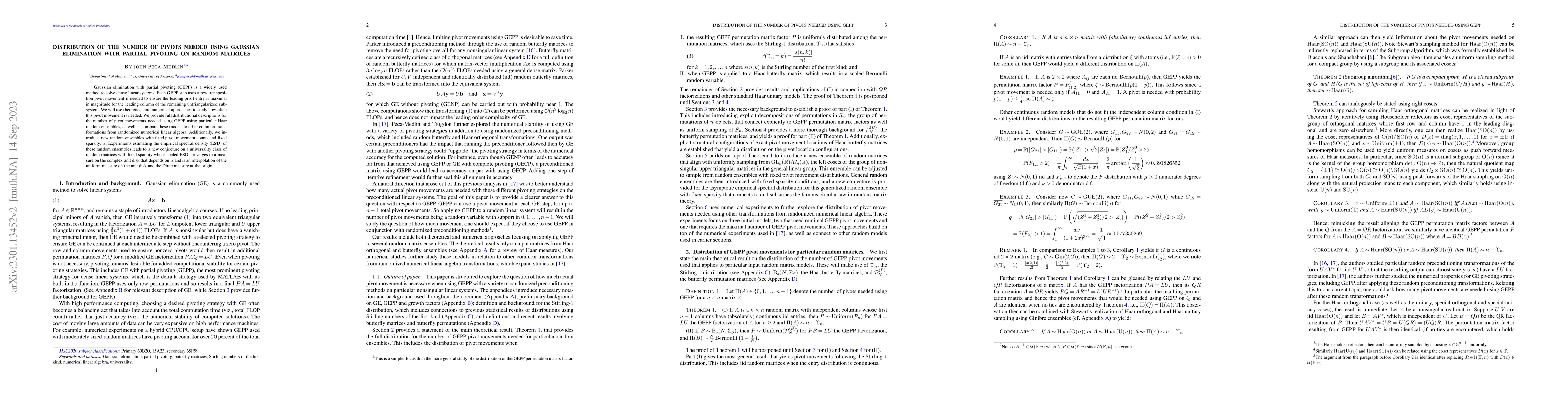 Thumbnail for Distribution of the number of pivots needed using Gaussian elimination
  with partial pivoting on random matrices